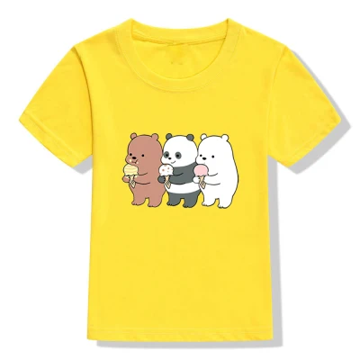 We Bare Bears Print Kids T Shirts Cute Cartoon Girls Boys Short Sleeve 2021 Summer Unisex Casual Tops Tee (8)