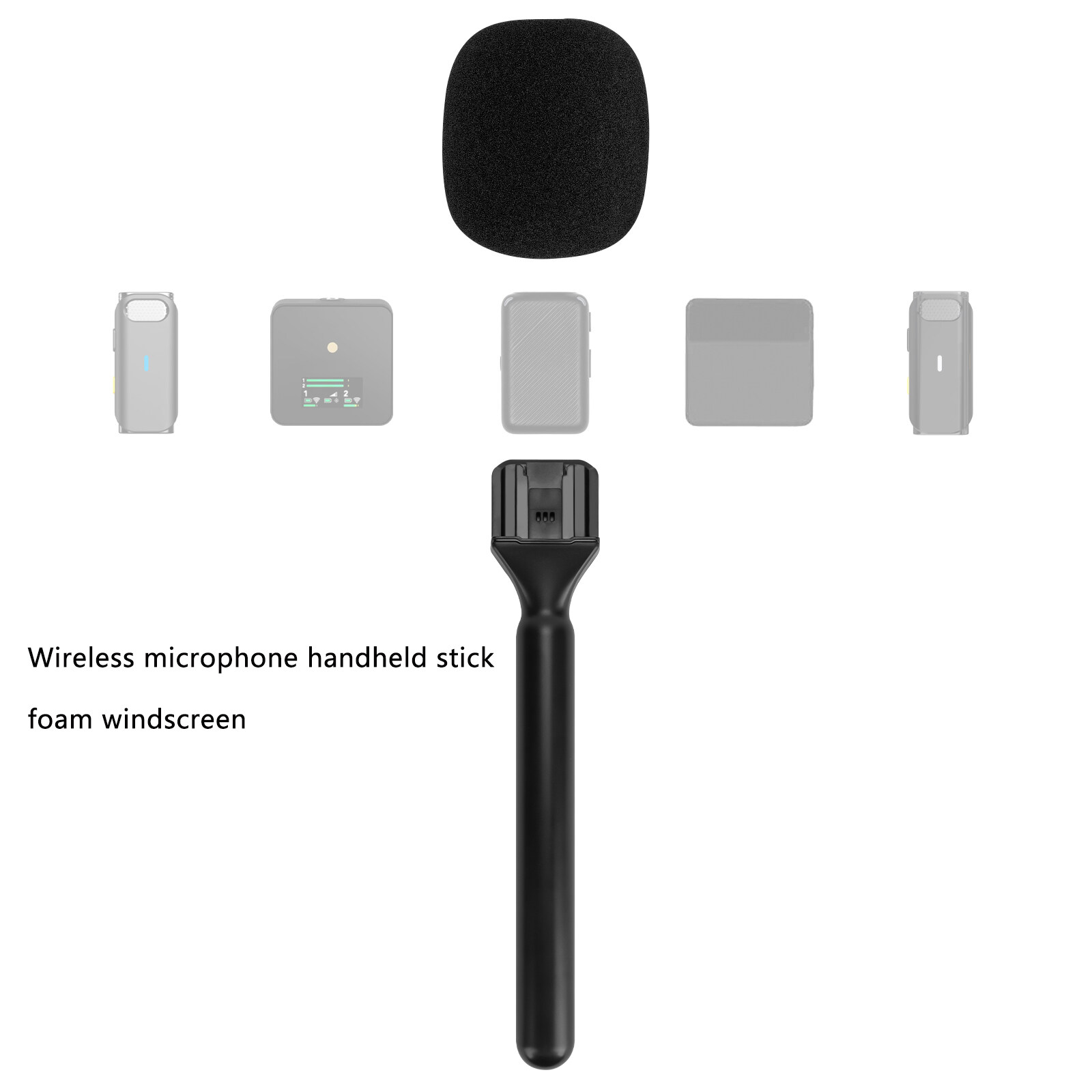 Geekria cho người sáng tạo không dây mic-rô phỏng vấn adapter mic đi Bộ chuyển đổi cầm tay với kính 