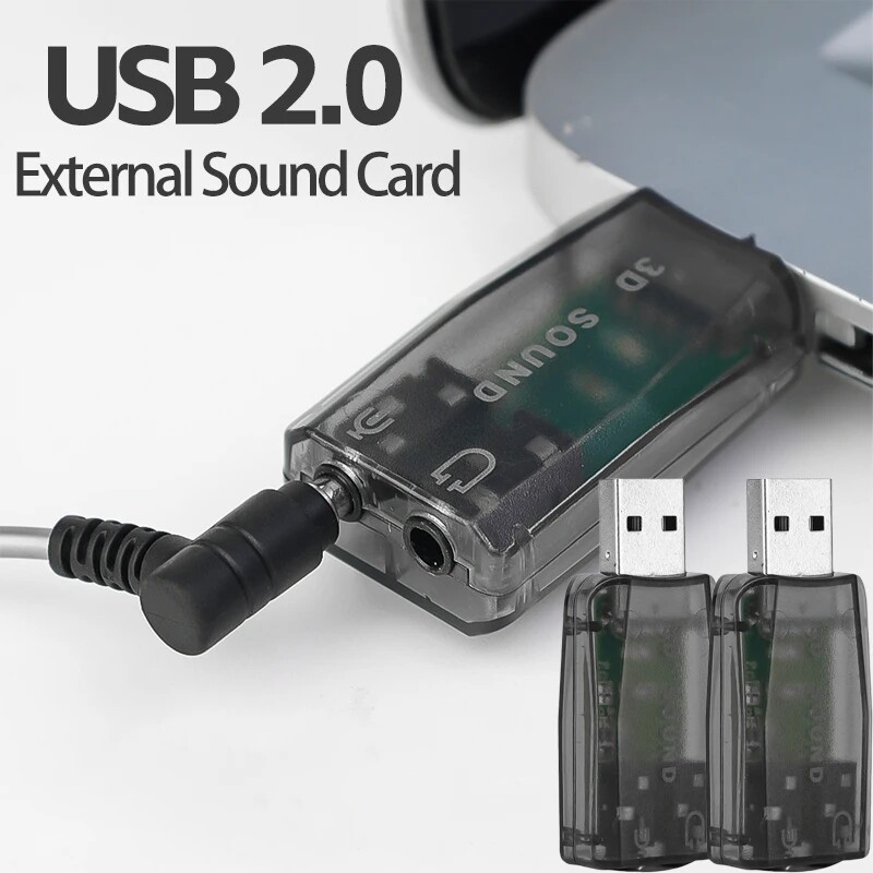 3 cái USB Card âm thanh ngoài USB 2.0 đến 3.5 mét Micophone giắc cắm tai nghe Tai nghe stereo 3D Card âm thanh đầu chuyển âm thanh