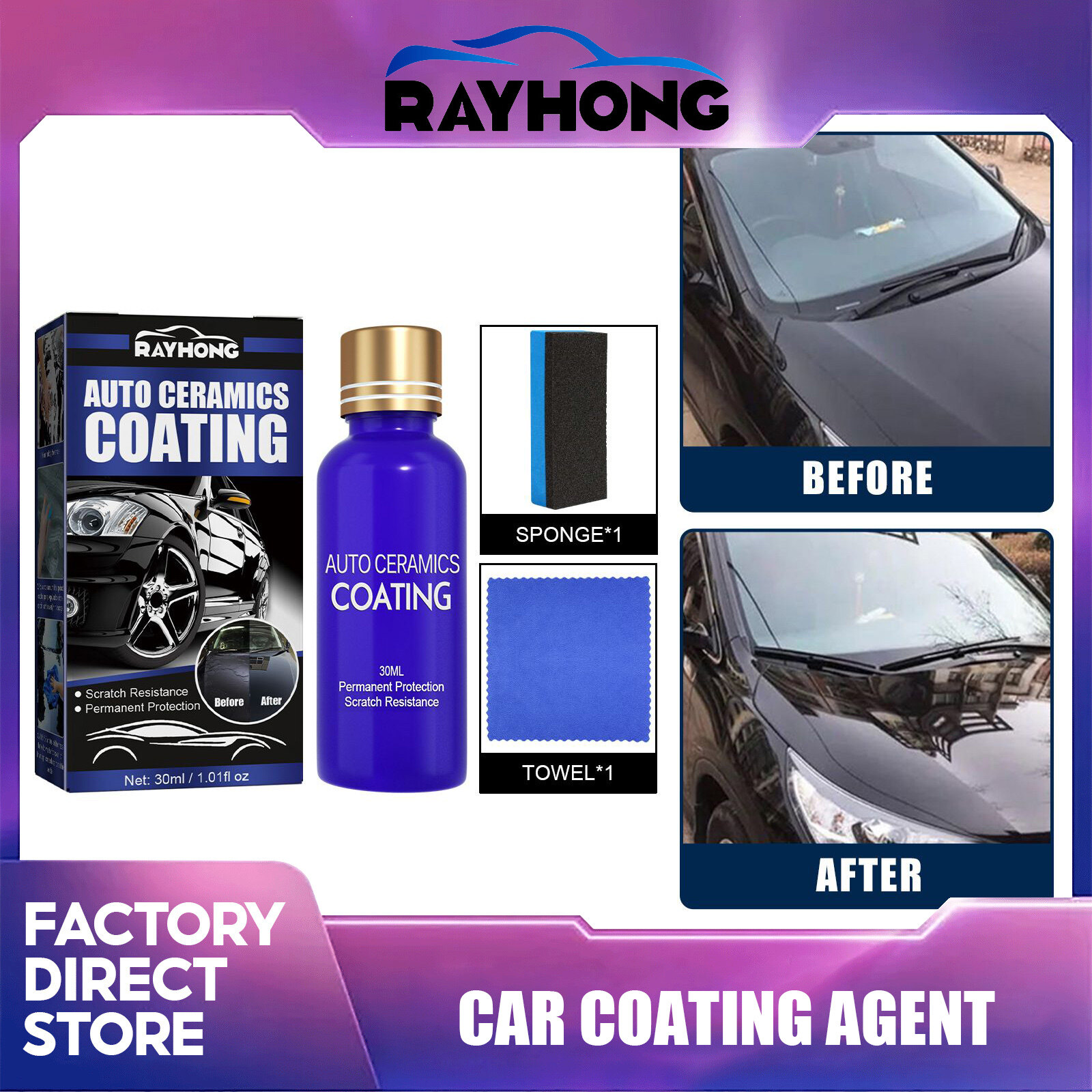 【BUY 1 GET FREE GIFT】Automatic Hand Paint Color Change Cleaning Coating Spray Car Maintenance High Protection Fast Car Paint Spray Car Oxidation Scratch Swirl Remover coating agent coating hand spray coating wax micro-plating car nano coating agent ราคา 169 บาท*ส่งฟรี