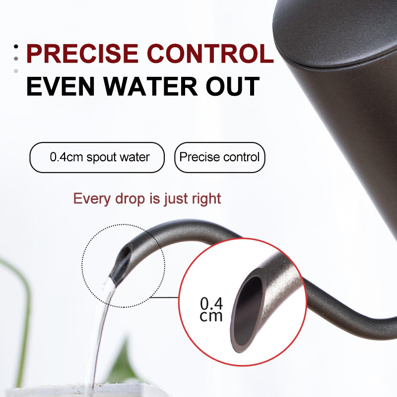 Bình pha cà phê bằng thép không gỉ 304 ấm nhỏ giọt có vòi hẹp dài bình pha cà phê rót thủ công bình pha trà 250ml/350ml/600ml có nắp