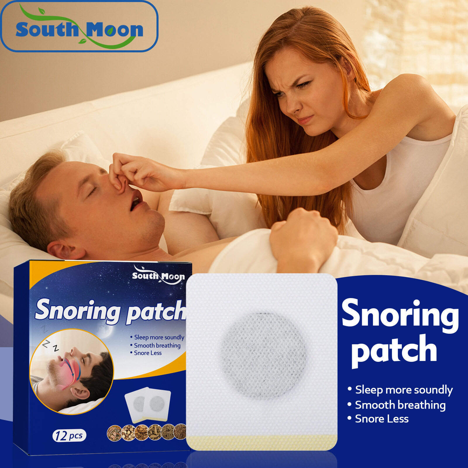 South Moon Miếng Dán Chống Ngáy Miếng Dán Mũi Chống Ngáy Miếng Dán Mũi Thở Chống Ngáy Chăm Sóc Sức K