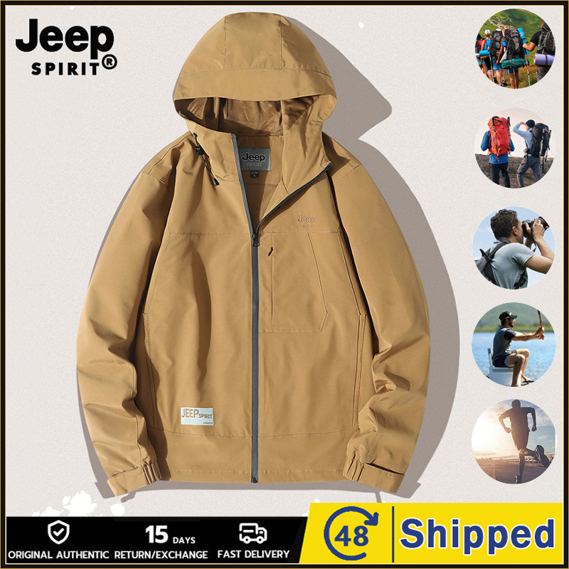 Jeep Spirit Outdoor Jacket Waterproof Windproof Breathable Climbing Camping Jacket Jeep Embroidery ราคา 579 บาท*ส่งฟรี