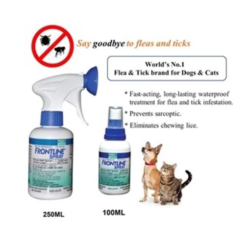 FC Fleas & Ticks Spray 100ml/ 250ml - Jenama Frontline Harga 50 Ringgit*Penghantaran Percuma