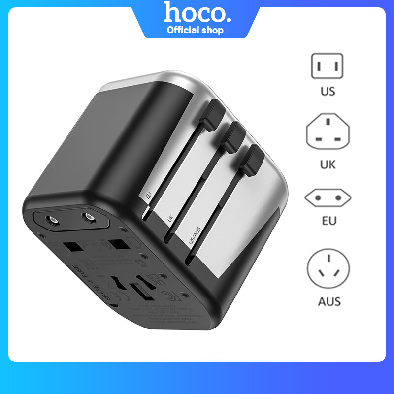 Hoco bộ chuyển đổi du lịch đa năng bộ chuyển đổi sạc đa năng bộ chuyển đổi gắn tường bộ sạc du lịch toàn cầu cho iphone xiaomi huawei samsung