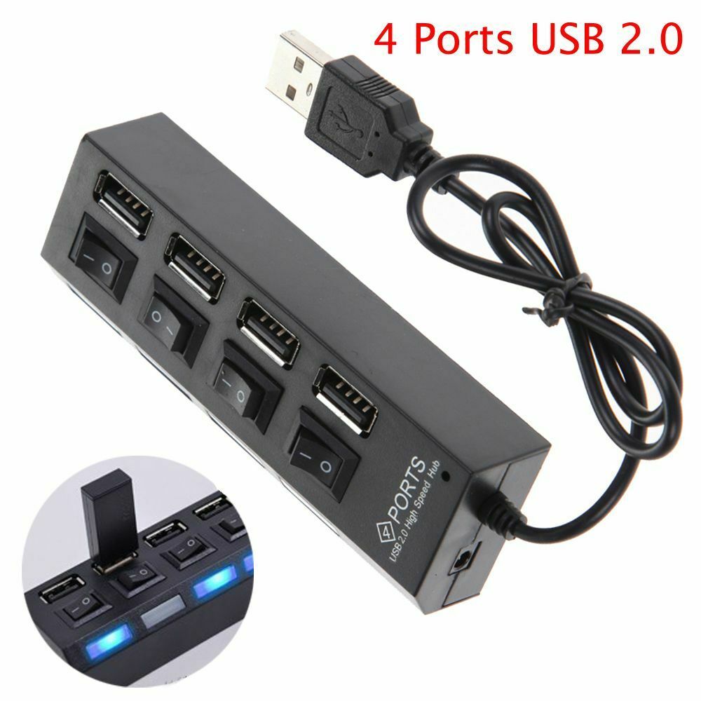 Logic Super 5Gbps Speed 3.0 USB Hub 4 Port with 1.2m Cable -Black