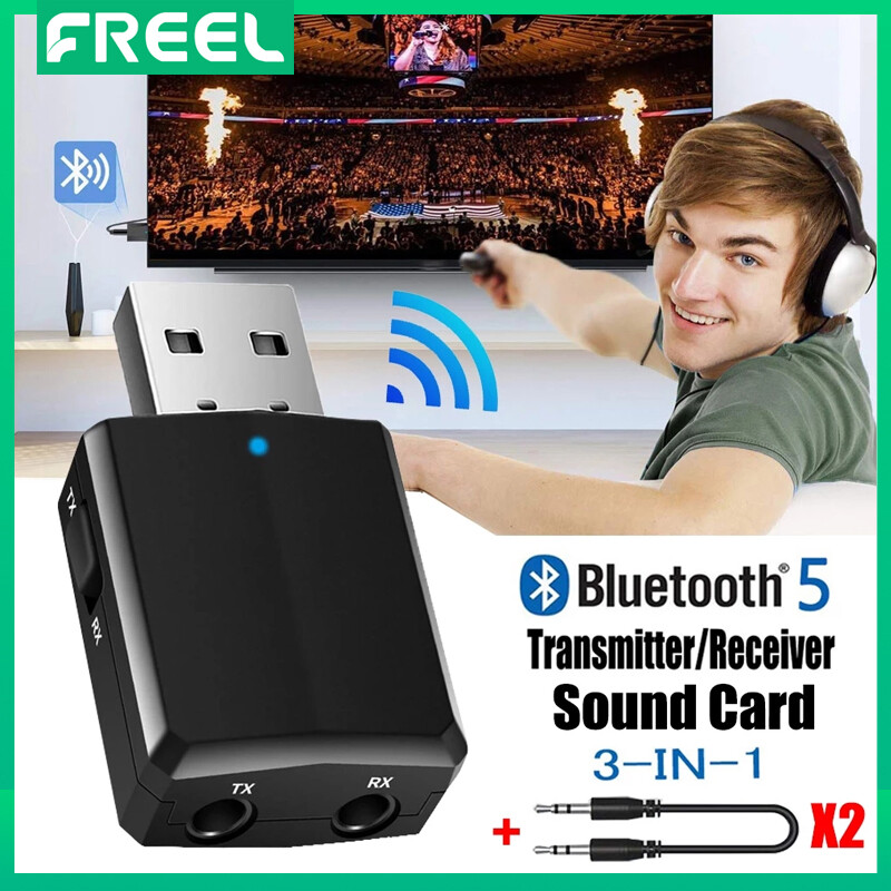 Bộ thu phát usb bluetooth 5.0 bộ chuyển đổi edr 3 trong 1 dongle 3.5mm aux cho tv máy vi tính tai nghe âm thanh nổi gia đình âm thanh hifi cho xe hơi
