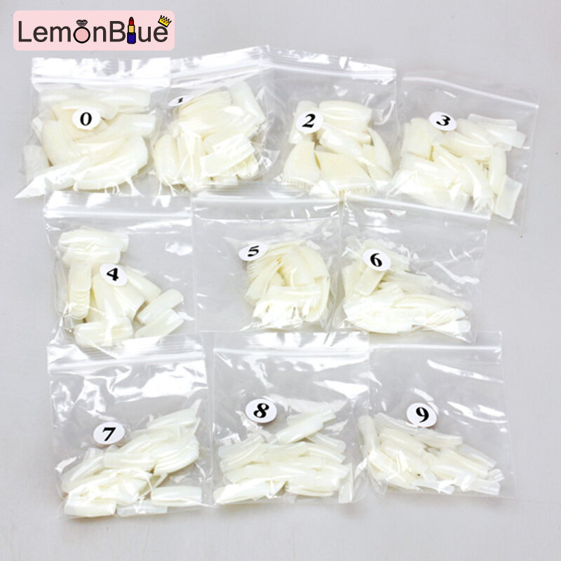Gambar LemonBlue 500 Pcs Set False Nail Art Design Tips French Fingernails Acrylic UV Salon Design White