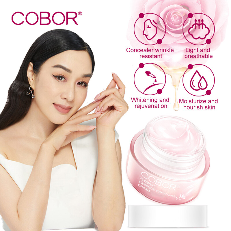 Gambar COBOR Flower Essence Repairing Cream 50g Deep Nourishment Long lasting Anti aging Resist Light Aging Harsh Environment Fades Wrinkles Firming and Lifting
