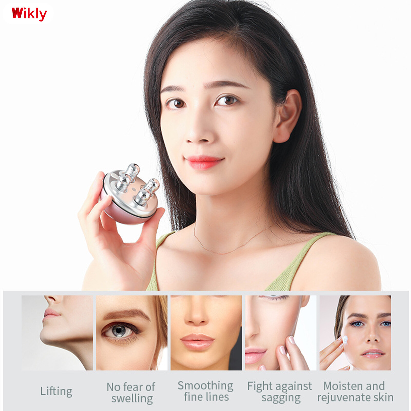 Gambar Wikly Face Roller Ball Charge Electric Massager EMS Micro Current Relax Skin of Face Lift Instrument Beauty Instrument