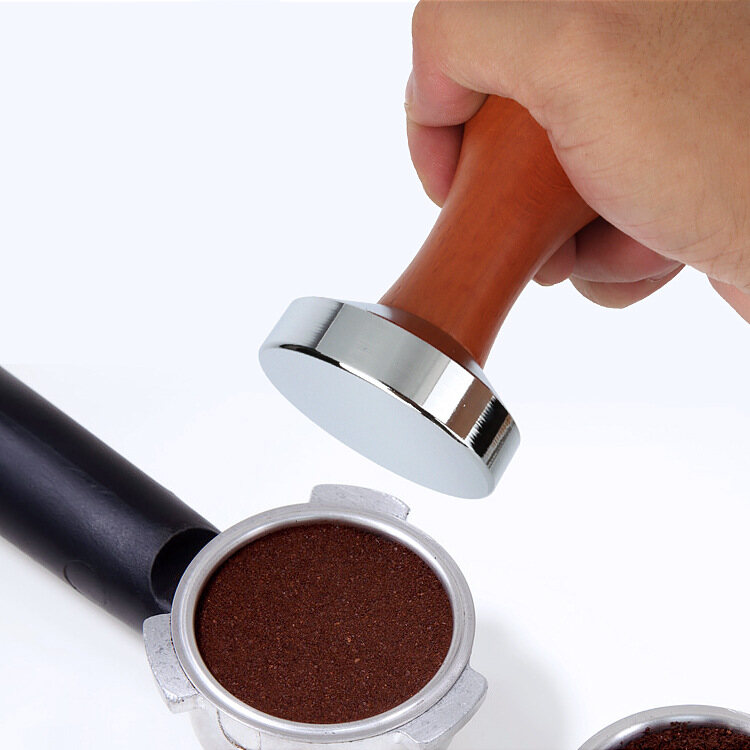 51mm 53mm 58mm cà phê Barista Espresso phẳng giả mạo Bình ép cà phê thép không gỉ và gỗ bộ