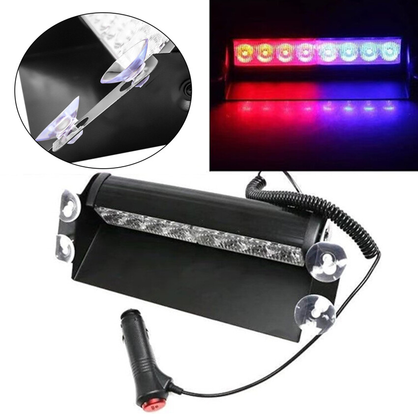 Đèn LED Nhấp Nháy Cho Ô Tô Đèn Cảnh Sát Đèn Tín Hiệu Màu Đỏ/Xanh Dương Vàng/Trắng Đèn Nhấp Nháy Khẩn Cấp Đèn Cảnh Báo Kính Chắn Gió 12V