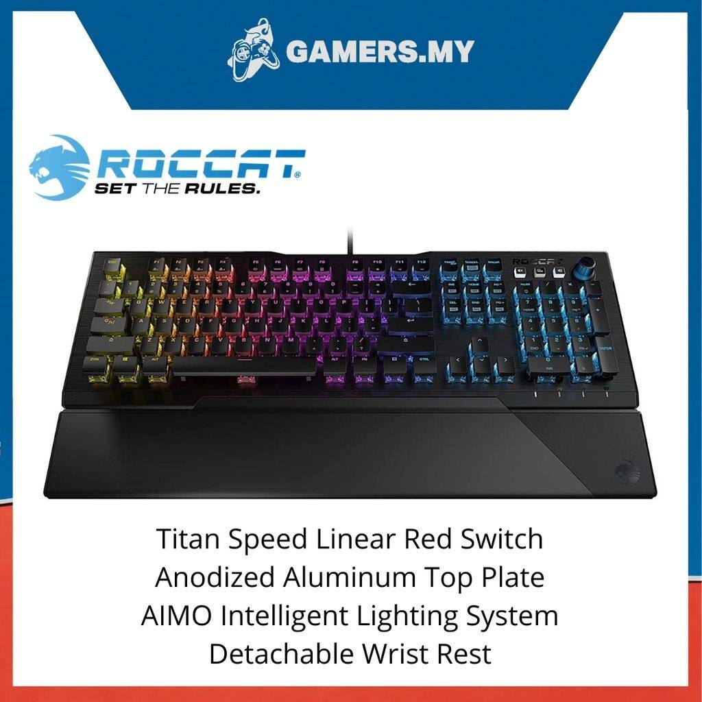 白木/黒塗り ROCCAT Vulcan Pro Tactile Optical PC Gaming Keyboard, Titan Switch  Full Size, with Per-key AIMO RGB Lighting, Anodized Aluminum Top Plate and  並行輸入 通販
