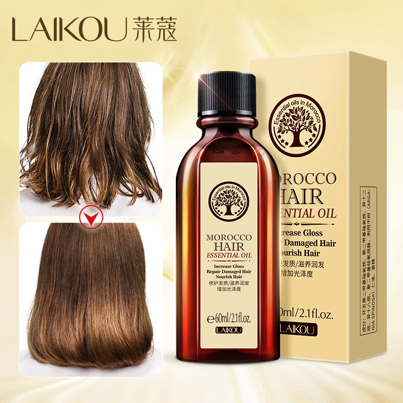 LAI kou Moroccan rửa miễn phí chăm sóc tóc tinh dầu smoothens tóc, giận dữ, và Tinh dầu chăm sóc tóc khô