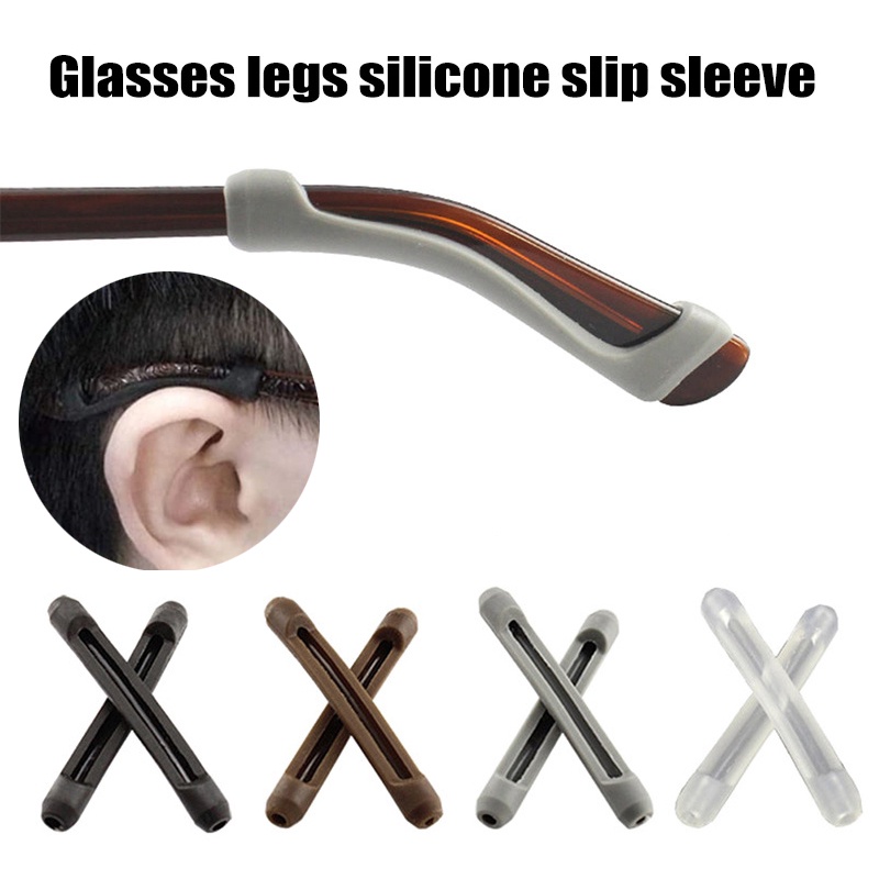 1 cặp móc giữ dây đeo mắt kính bằng silicon mềm chống trượt móc giữ tai kính râm phụ kiện kính