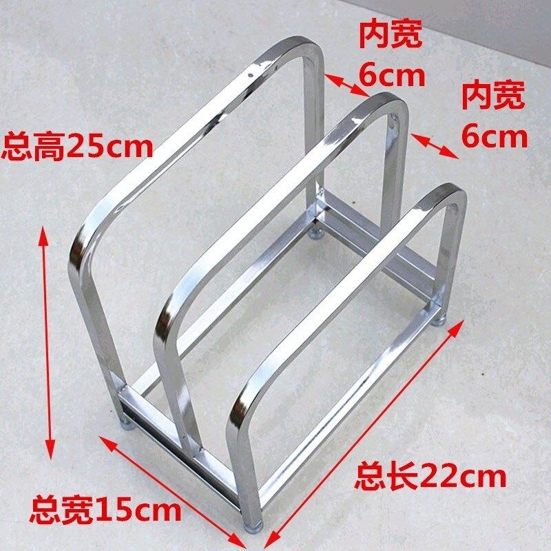 Gambar Cutting board shelf stainless steel rack chopping board rack kitchen supplies cutting board rack chopping board rack vegetable pier storage sticky board rack