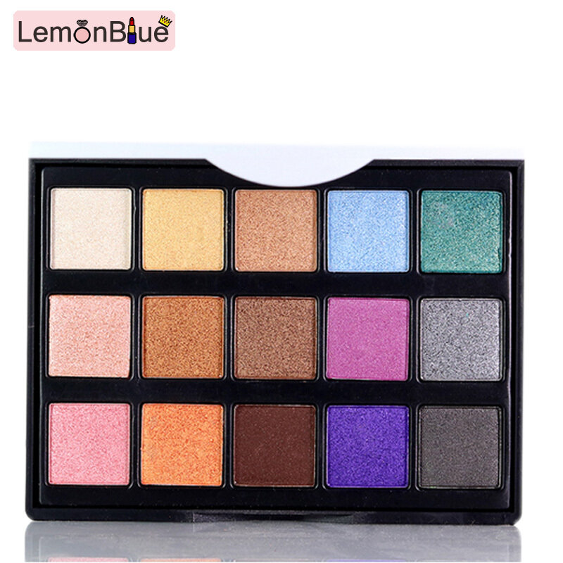 Gambar Fashion 15 Colors Shimmer Matte Natural Eyeshadow Palette Glitter Pigment Cosmetics Eyes Makeup Tool