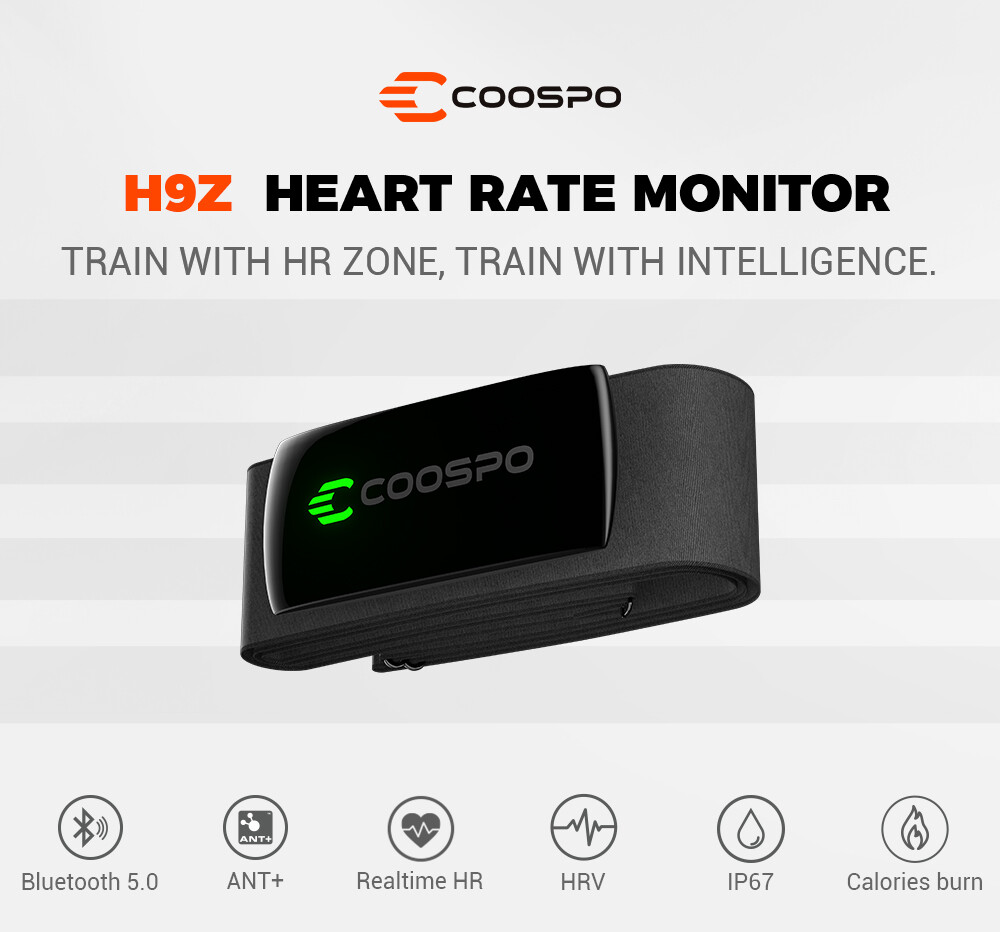 Coospo H9Z máy theo dõi nhịp tim Đi Xe Đạp Dây đeo ngực ANT + Bluetooth IP67 cảm biến nhịp tim Tương Thích Garmin Bryton Xoss igpsport máy theo dõi nhịp tim Ngực máy theo dõi nhịp tim Dây Đeo