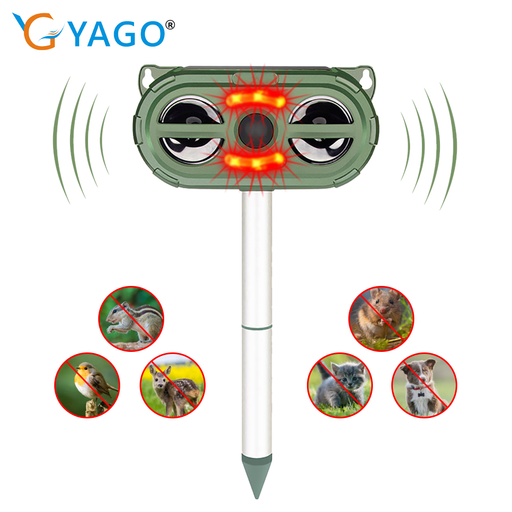 Rcyago máy đuổi côn trùng bằng sóng siêu âm năng lượng mặt trời máy đuổi côn trùng bằng sóng âm máy đuổi côn trùng bằng sóng siêu âm led chính hãng cho chó, chuột, nốt ruồi, ruồi, gấu trúc, rắn, mèo