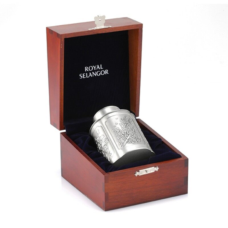 Gambar Royal Selangor Four Seasons Collection Pewter Airtight Tea   Coffee Caddy (S) in Wooden Gift Box Gift
