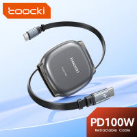 Toocki 100W Type-C to Type-C Fast Charging Retractable USB-C Data Cable For iPhone 16 15 Plus Pro Max iPad Macbook Airpods Samsung Xiaomi Huawei ViVO OPPO Oneplus Switch Power Bank Small Fans