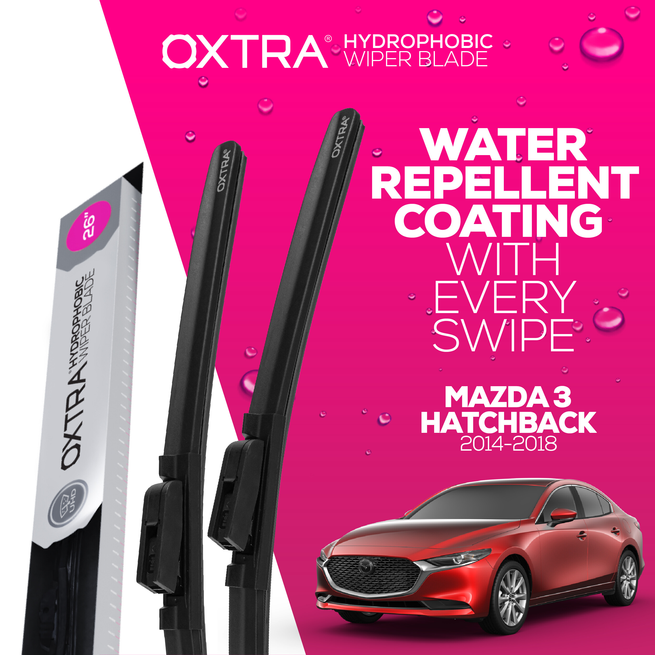 ที่ปัดน้ำฝน Trapo Hydrophobics Mazda 3 Hatchback (2014-2018) ราคา 950 บาท*ส่งฟรี