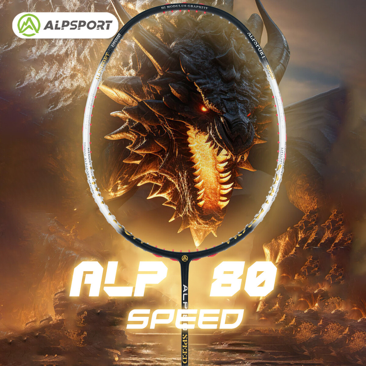  Vợt cầu lông chính hãng hạng đơn chuyên nghiệp hợp kim titan Bộ vợt cầu lông ALP alp80 lên đến 38lbs 