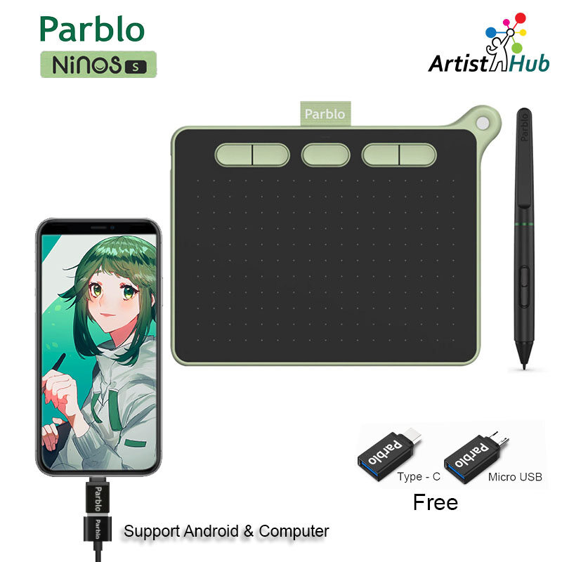 Parblo A640 V2 Black (Local Ready Stock) x4 Inch Drawing Tablet