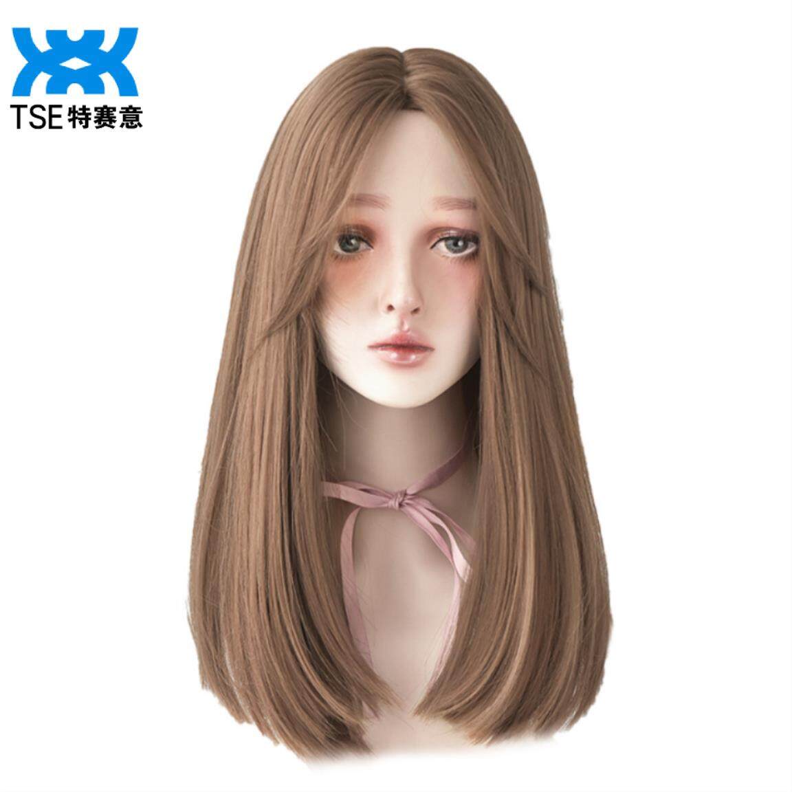 TSE Korean Style Wig Fashion Center-parted Without Bangs Women's Long  Straight Wigs C-0294 Head Cover 50cm | Lazada