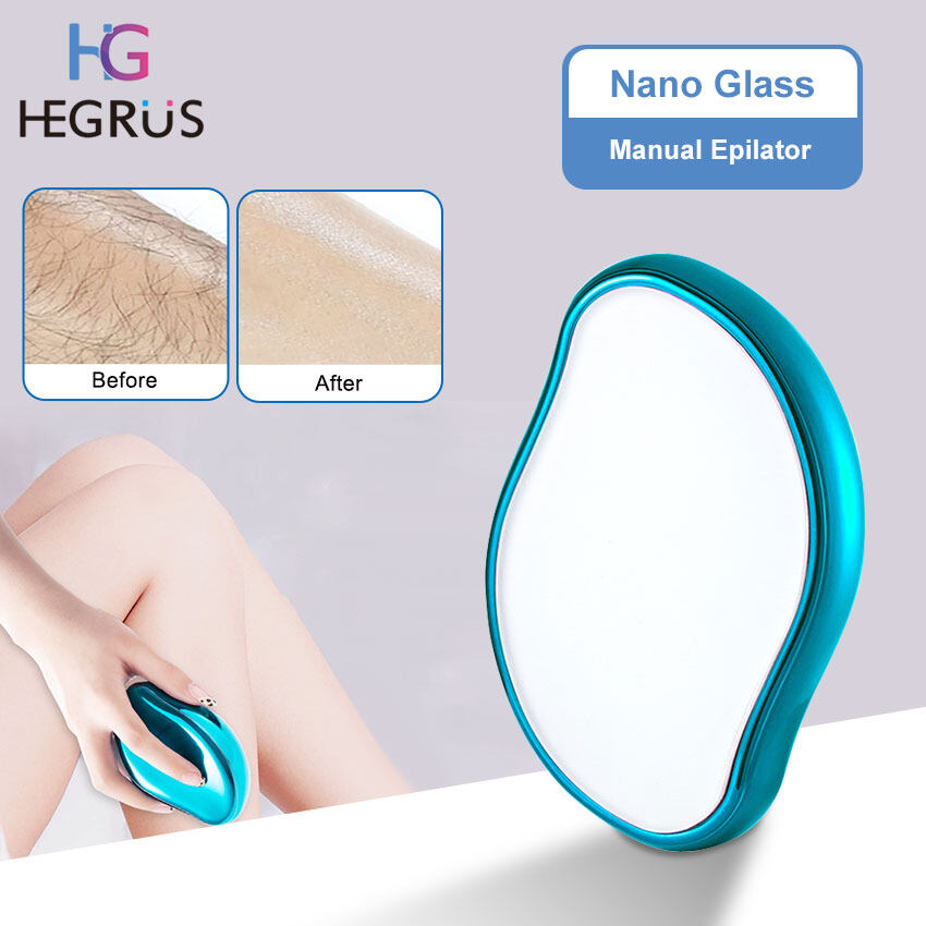 HEGRUS Hair Removal Painless Physical Manual Epilator Crystal Hair Eraser Nano Glass Hair Removal Washable Portable Hair Removal Device Beauty Tool Hair Eraser Stone for Man and Women Arms Legs Back