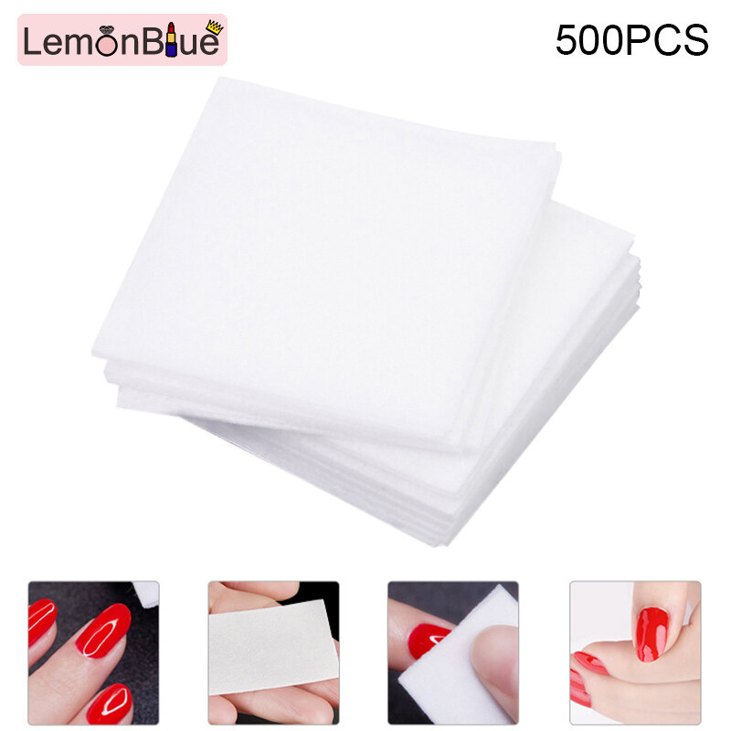 Gambar 500 Pcs Nail Pads Wipes Non woven Fabric UV Gel Polish Acrylics Remover Cleaner UV Gel Polish Acrylics Remover Wipes Non woven Fabric Cleaner Nail Pads 500 Pcs