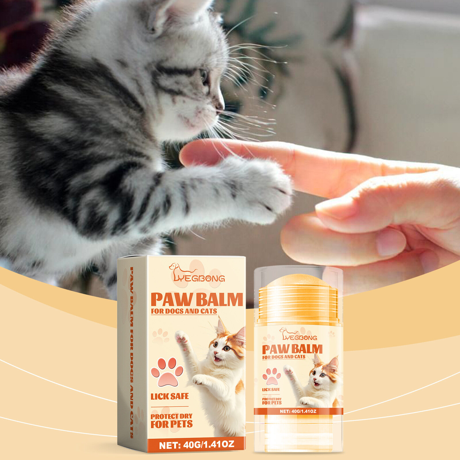 Yegbong Paw Balm Cat Dog Caring Supplies Foot Moisturizer Household Care Winter Paws Cream Cat Grooming Dog Supplies Pet Products Comfortable Paw Care Balm for Dogs Cats Winter Foot Moisturizer Paw Caring Cream ราคา 183 บาท*ส่งฟรี