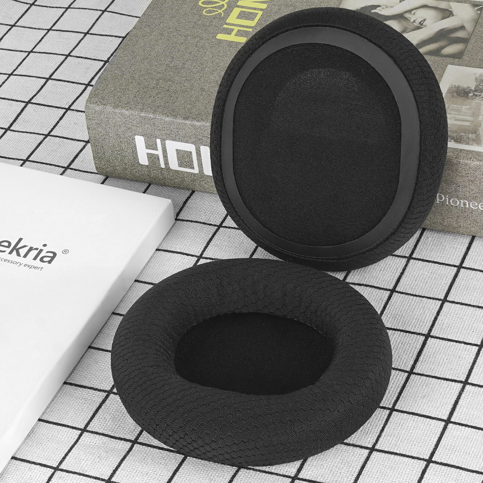 Geekria Replacement Ear Pads For Sony PlayStation Pulse Elite Headphones - Black Mesh Fabric