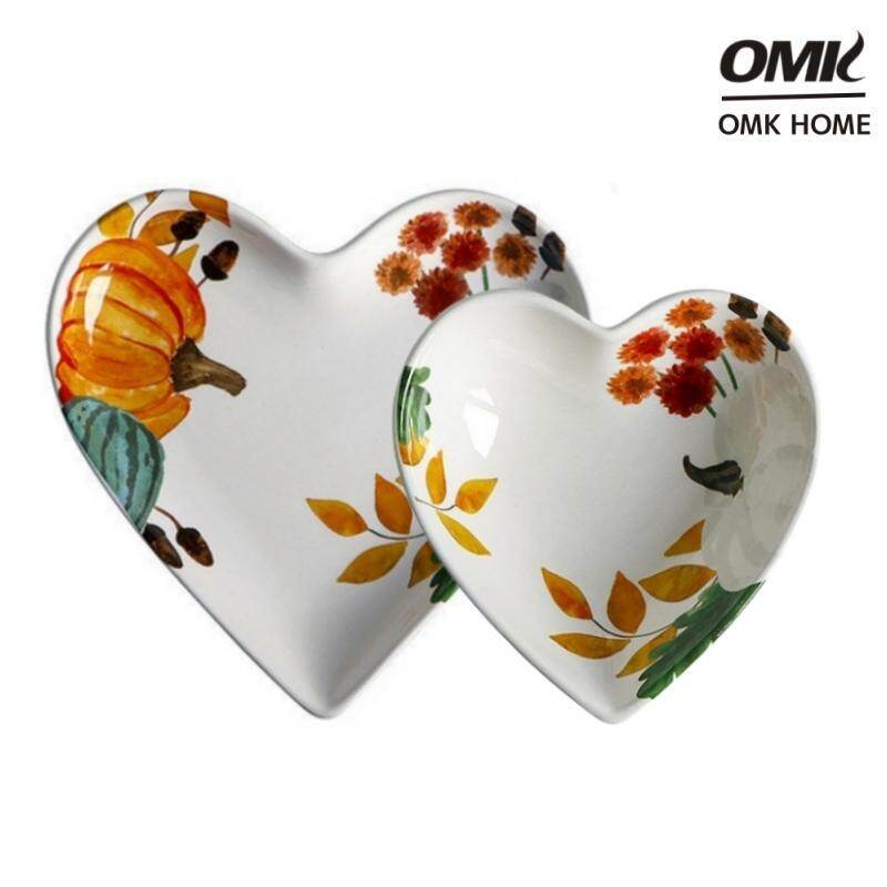 OMK American pastoral style Ceramic heart-shaped salad plates and bowls ราคา 324 บาท*ส่งฟรี
