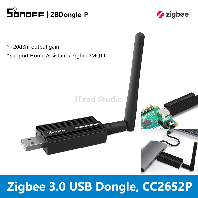 ITEAD SONOFF Zigbee Dongle ZBDongle-P / ZBDongle-E Zigbee 3.0 USB Dongle Plus Cổng Zigbee thông minh được cài đặt sẵn phần sụn điều phối Trung tâm Zigbee cho ngôi nhà thông minh, Trợ lý hỗ trợ tại nhà Zigbee2MQTT
