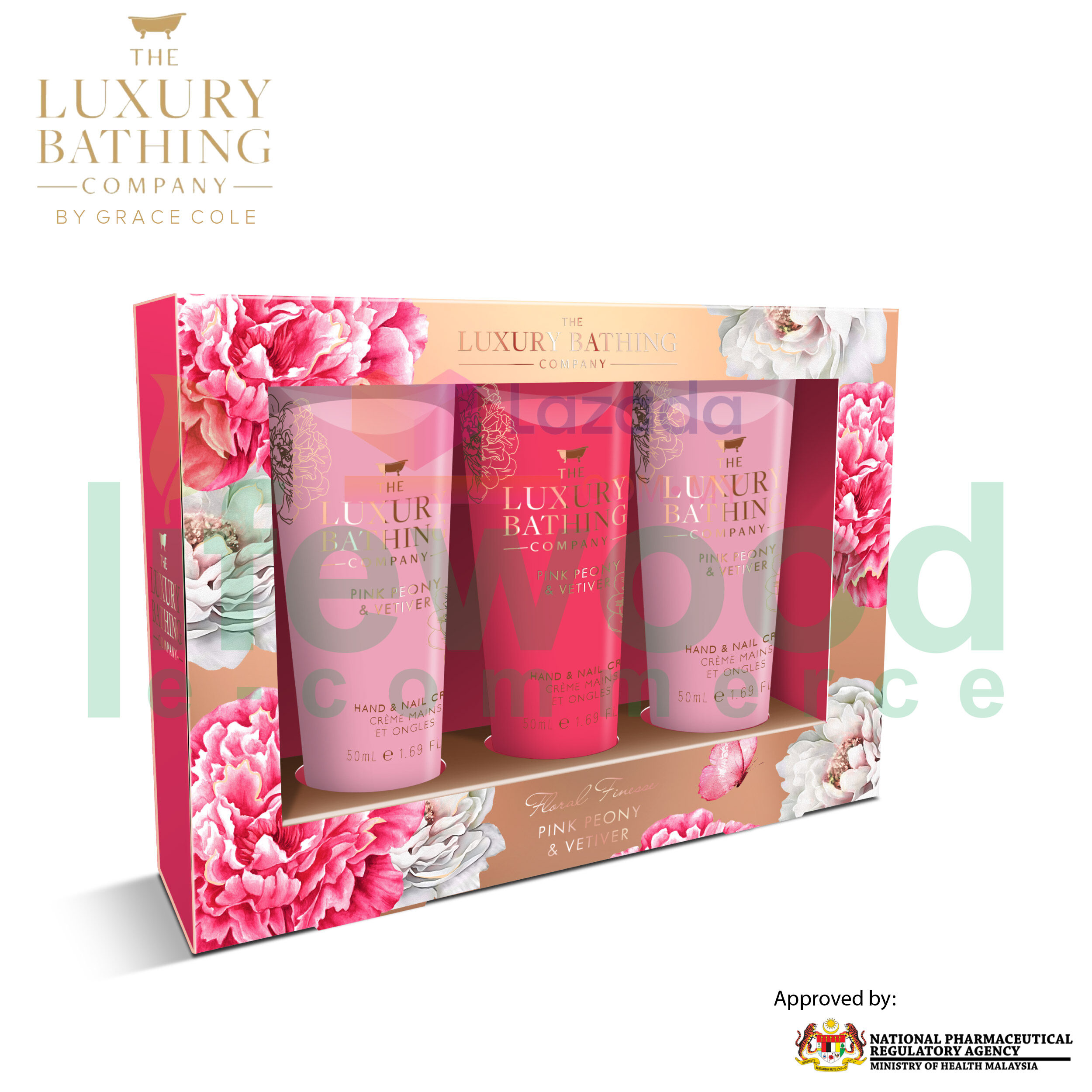 Gambar THE LUXURY BATHING COMPANY Perfect Palms 3 x 50ml Hand   Nail Cream