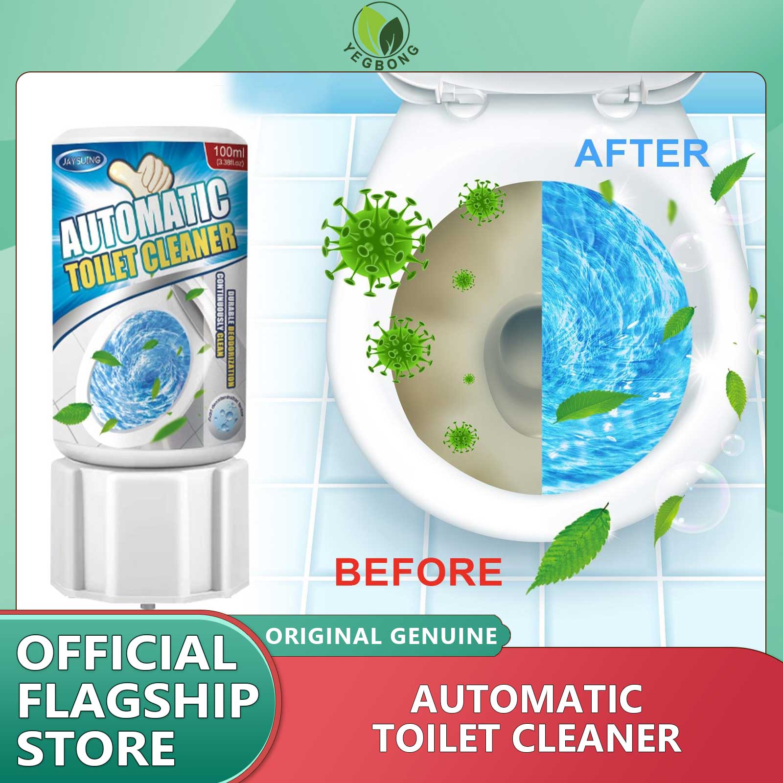 Yegbong 100ml Toilet Automatic Cleaning Liquid Automatic Toilet Bowl Cleaner Stain Remover Flush Bottled Helper Blue Bubble Fiushes Automatic Toilet Bowl Cleaner For Toilet Tank Fast Remover Urine Stain Deodorant Yellow Dirt Toilet Cleaning Tool ราคา 149 บาท*ส่งฟรี