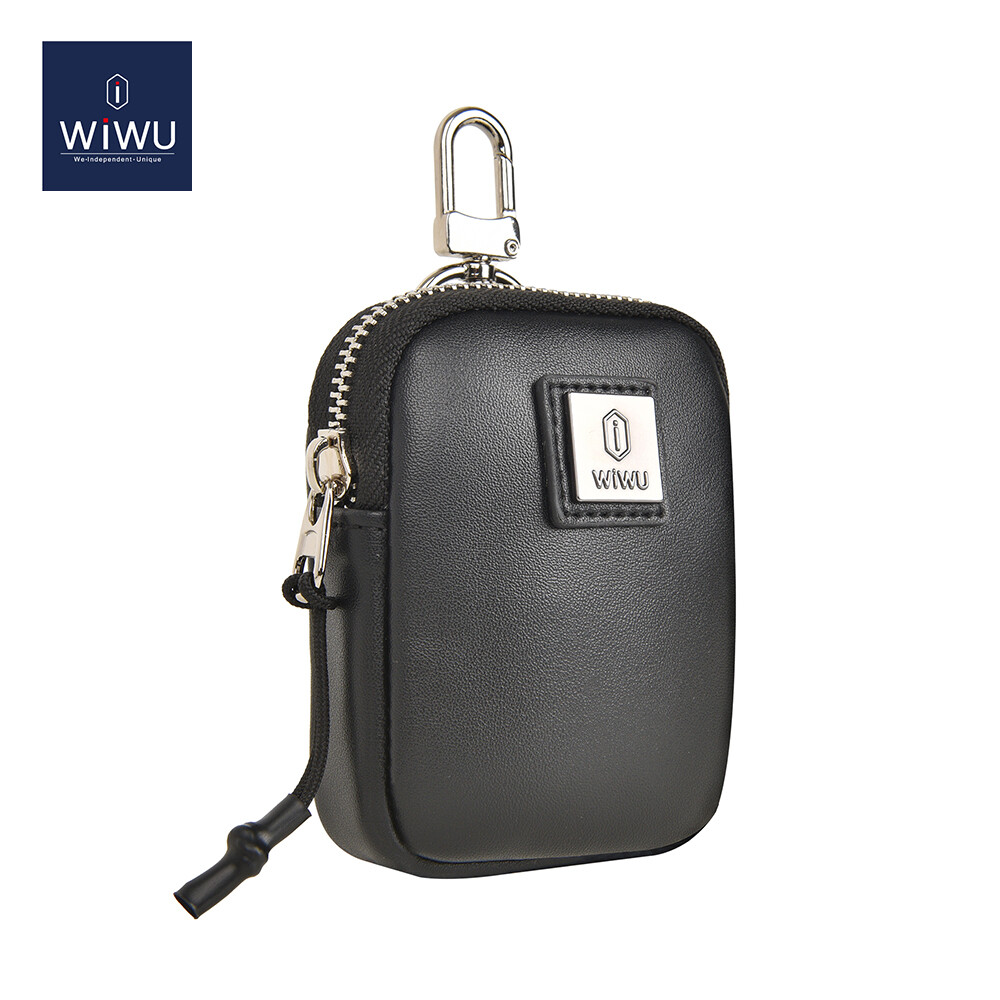 WIWU Mini Pouch Nylon/PU Leather Carrying Pouch Small Bag for AirPods, Galaxy Buds, Earphones, Cards, ID ราคา 307 บาท*ส่งฟรี