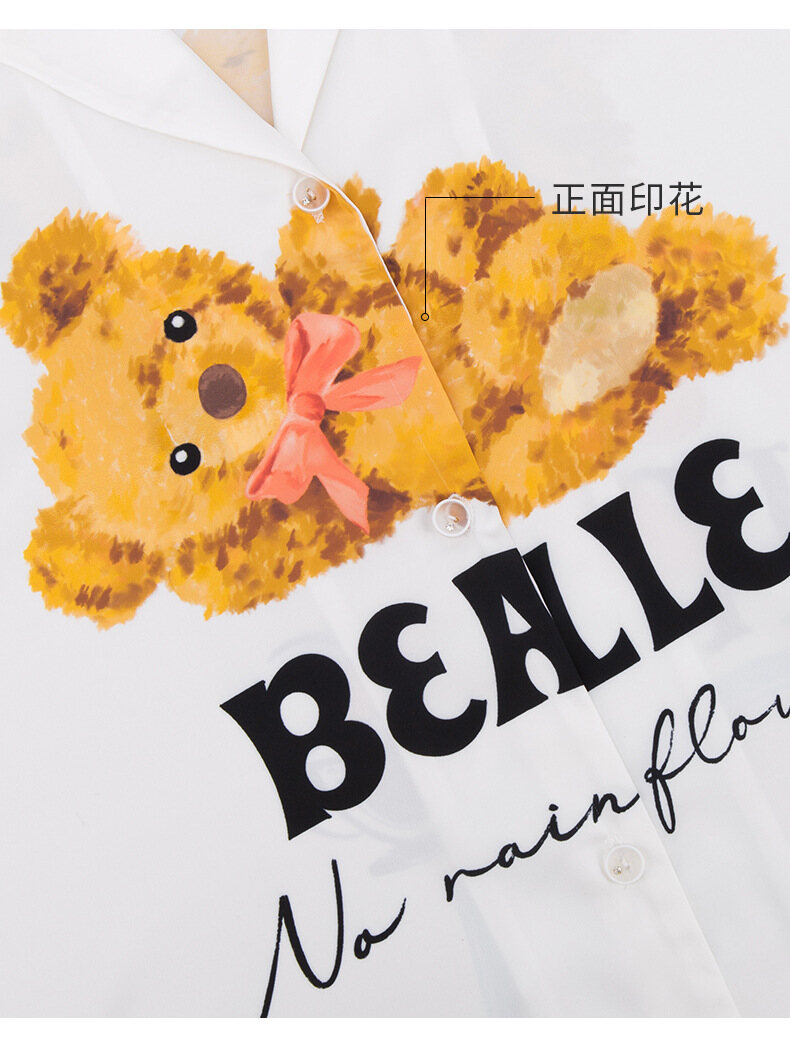 Váy ngủ nữ Cho Phụ Nữ, V-Cổ Cài Cúc Voan Phim Hoạt Hình Mùa Hè Mỏng Ngủ