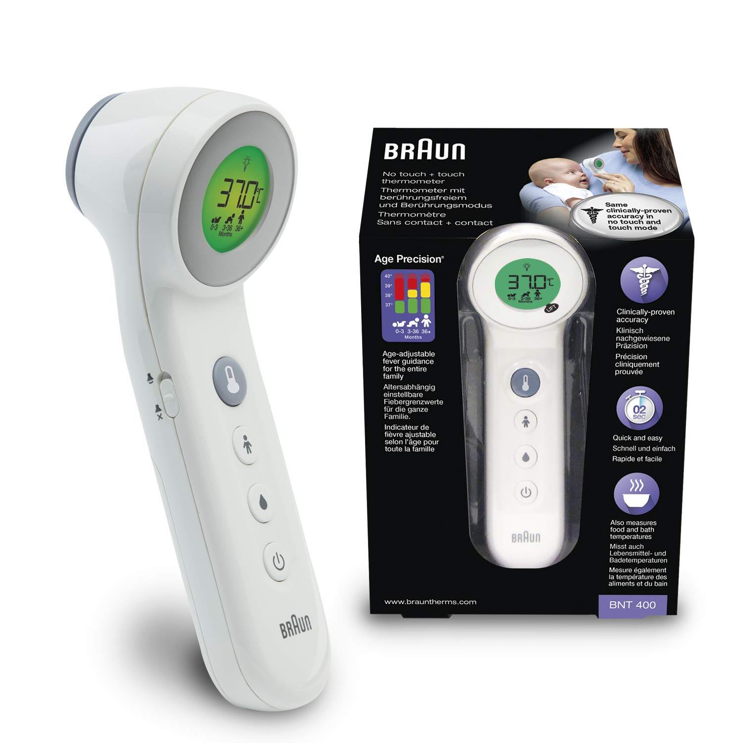 Braun No Touch + Touch Forehead Thermometer - BNT400