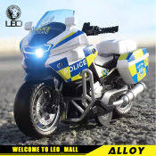 Leo 1:14 Police Motorcycle Diecast Model Car Alloy Cars Toys Collection Gift For Kids Boy Girl