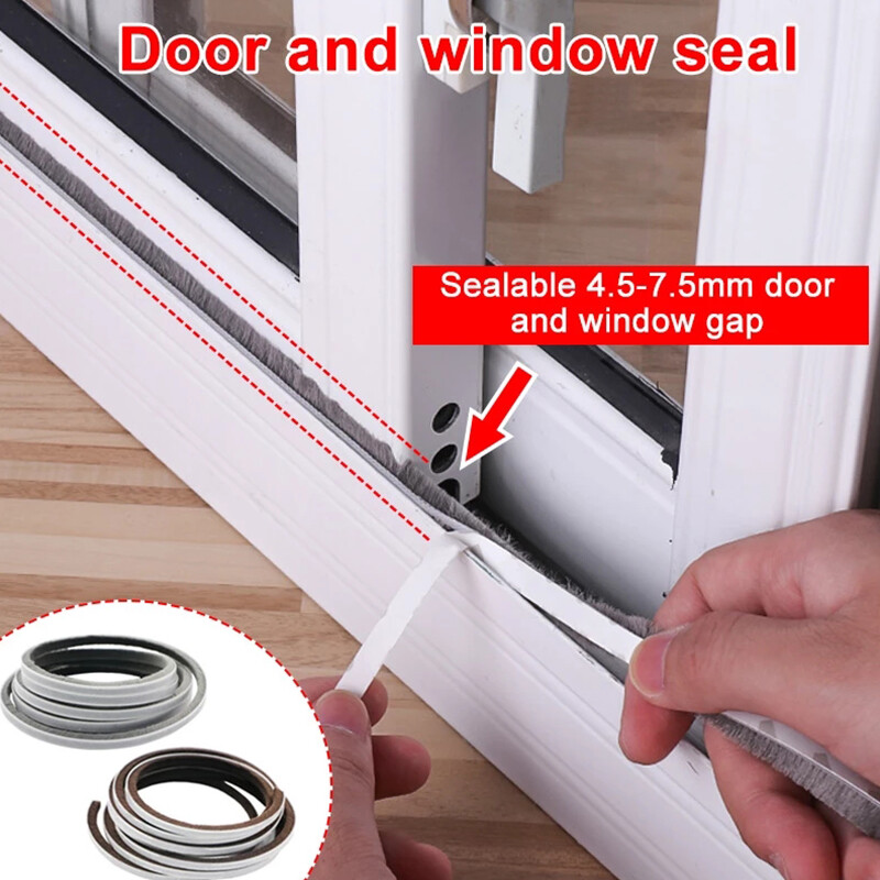 Dải Cọ 5 Mét/10 Mét Dải Niêm Phong Cửa Sổ Cửa Tự Dính Cách Âm Cửa Sổ Cửa Nhà Miếng Đệm Dải Chống Gió