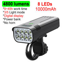 NEWBOLER 4800 Lumens Bike Light USB Rechargeable 10000mAh Waterproof Cycling Headlight 8T6 LED Super Bright Flashlight Front Lights Aluminum shell Bicycle Light
