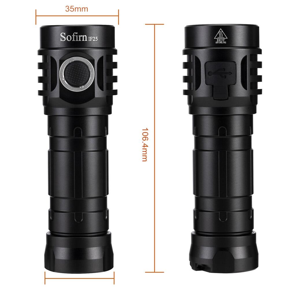 Sofirn IF25 Có Thể Sạc Lại Với Công Suất Lớn Đèn Pin LED 2500lm Nhiệt Độ Tùy Biến Màu Sắc Ánh Sáng Từ 2700K Đến 6500K 4Pcs LED Chủ Đề
