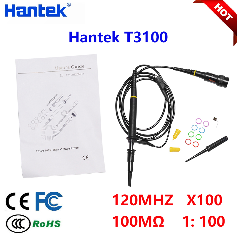 Hantek đầu dò x100 điện áp cao t3100 cho máy hiện sóng, đầu dò dao động 100mhz đầu dò điện áp cao thụ động x100 máy hiện sóng