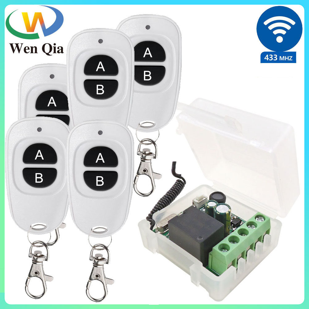 Công tắc đèn điều khiển từ xa tiếp xúc khô 433mhz mô-đun rơ le công tắc không dây mini 220v 10a cho điều khiển gara/khóa/đèn led/tự làm/đèn