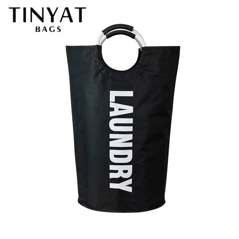 TINYAT 90L Large Laundry Basket Laundry Hamper Stands Up Well Laundry Bag with Padded Handles, Waterproof Clothes Bin Collapsible, Clothes Hamper for Bathroom, Laundry, College ราคา 317 บาท*ส่งฟรี