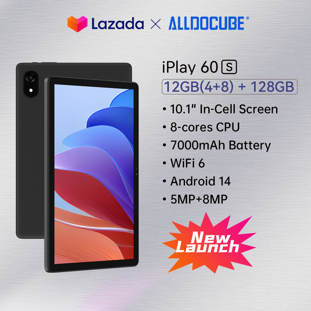 [World Premiere] ALLDOCUBE iPlay 60S Tablet 10.1 inch Screen 12GB RAM(4GB+8GB) 128GB ROM WiFi 6 Android 14 Tablet 8-core CPU 7000mAh GMS Certification