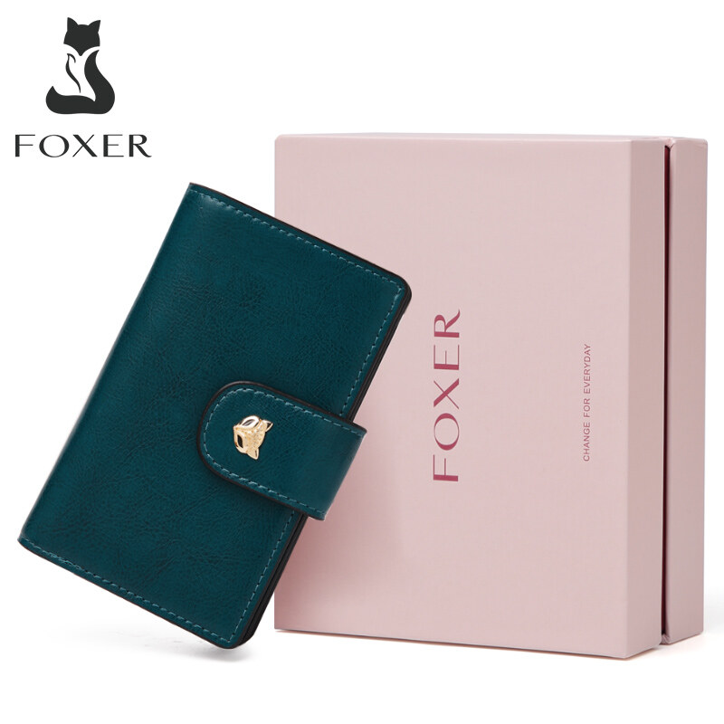 FOXER Ví Nữ Thương Hiệu Ví Nữ Phong Cách Dài Bằng Da PU Ví Cầm Tay Sức Chứa Túi Đựng Thẻ Có Khóa Kéo