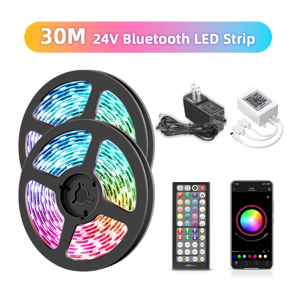 แถบไฟ LED Light RGB 5050ไฟเพลง Sync สีเปลี่ยน Sensitive ไมโครโฟนในตัวApp ควบคุมไฟ LED เชือกไฟ